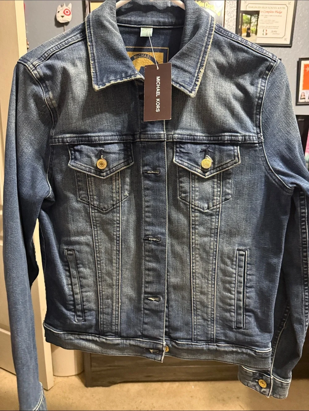 Michael Kors Medium Blue Denim Trucker Jacket